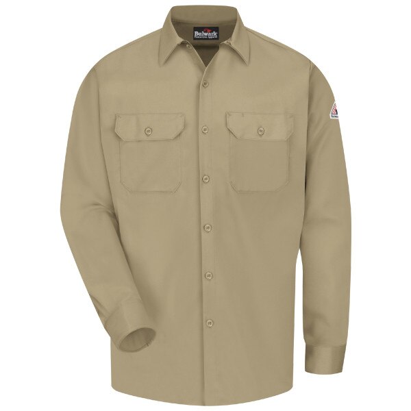 Bulwark FR Dress Uniform Shirt in Excel-FR ComforTouch in Khaki